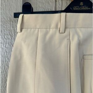 SAMUELSOHN Men’s Light Tan Pleated Wool Super 120s Dress Pants - Size 34/32